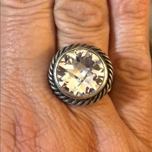 .925 sterling silver ring with clear stone sz 9